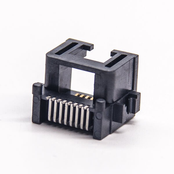 RJ45 8p8c Jack Black Offset Type Right Angled Unshielded RJ45 Jack SMT