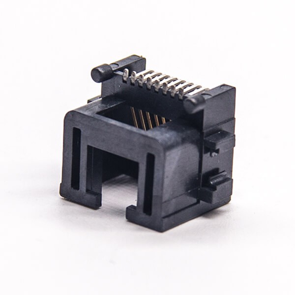 RJ45 8p8c Jack Black Offset Type Right Angled Unshielded RJ45 Jack SMT