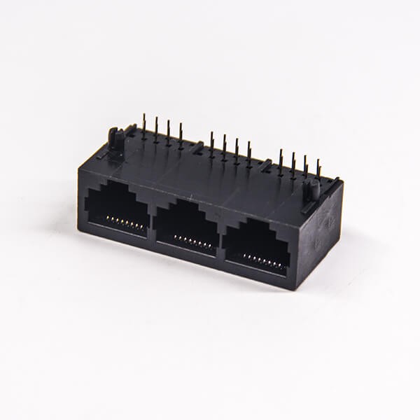 RJ45 Connector Female 1x3 Modular Unshielded Connector Through Hole PCB Mount
