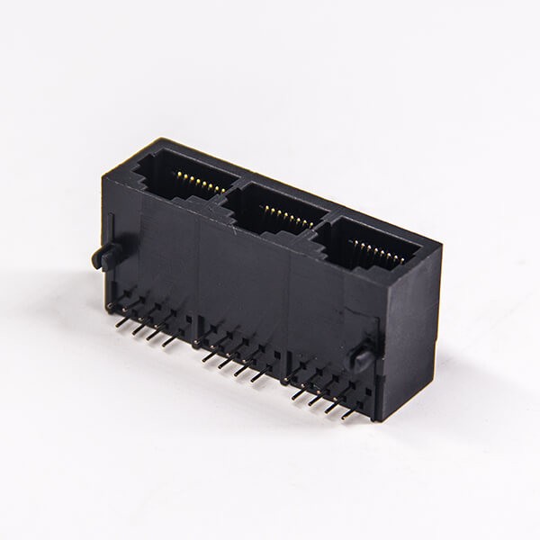 RJ45 Connector Female 1x3 Modular Unshielded Connector Through Hole PCB Mount