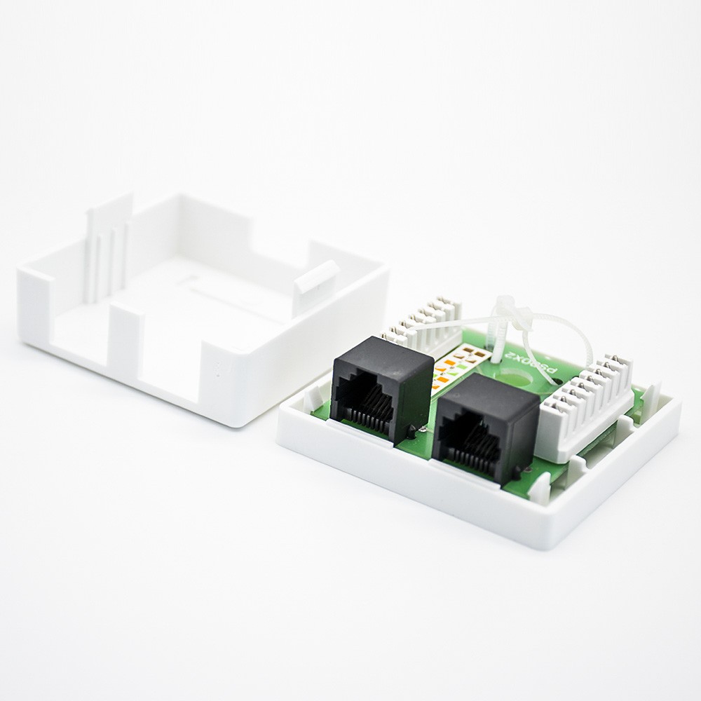 RJ45 Dual Port Desktop Network Interface 8P8C CAT5E Unshielded PCB Mount Network Connector