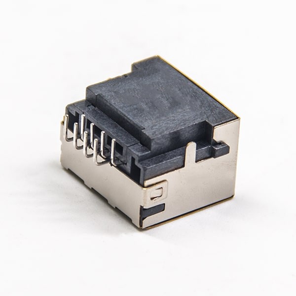 RJ45 Ethernet Port Connector Right Angle Without Filtered Shielded DIP PCB Mount