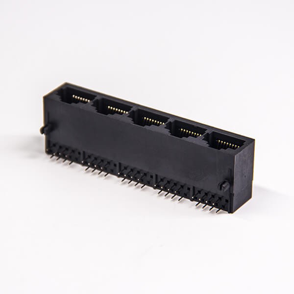 RJ45 Ethernet Ports 1x5 Right Angled 10P8C Unshielded Jack Through Hole without LED