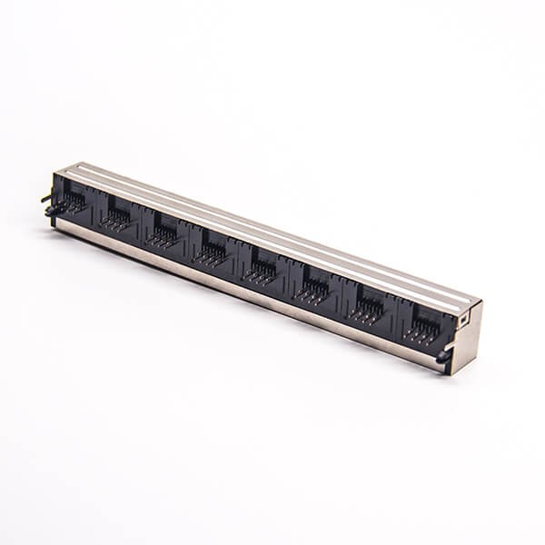 RJ45 Ethernet Socket 8 Port without LED Angled Coupler DIP Type