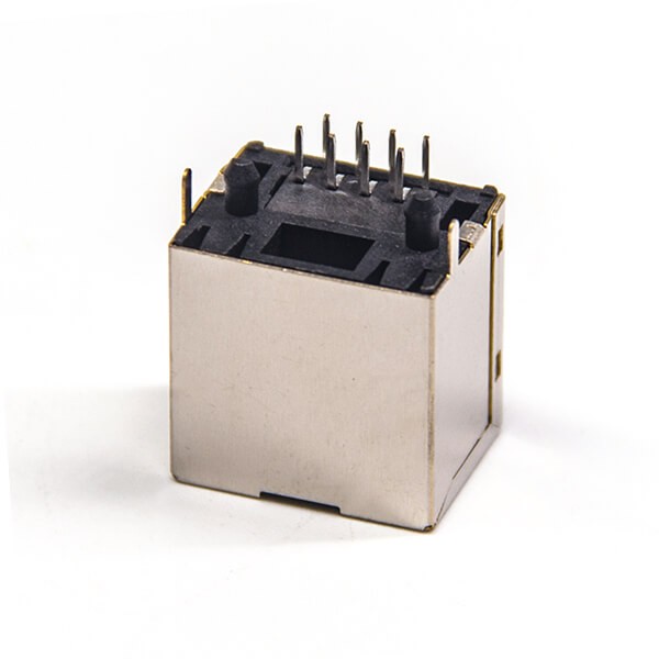 RJ45 Jack 180 Degree Shielded Ethernet Connector without LED Single Port