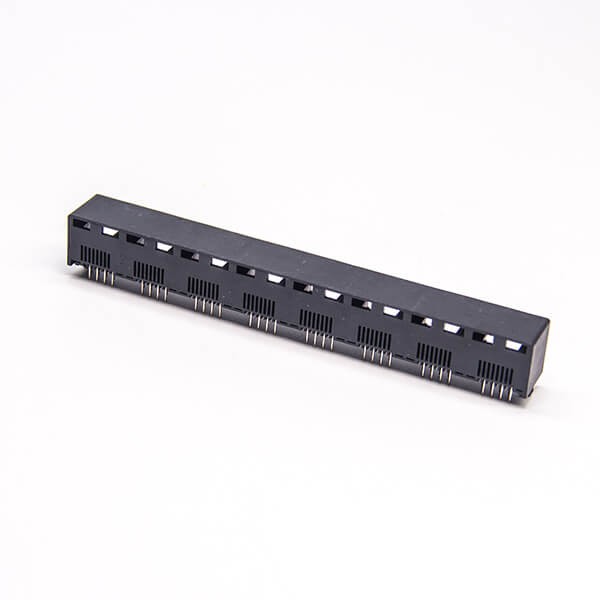 RJ45 Multi Port Jack 1*8 Multiple Port Black Plastic Through Hole PCB Mount