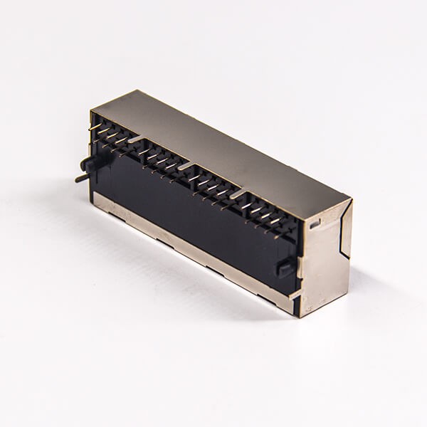 RJ45 Multiple Port Connectors 1x4 Shielded Jack Network Through Hole