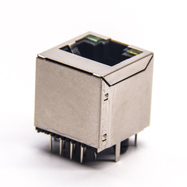 RJ45 PCB Mount Jack 180 Degree DIP Type for PCB Mount Ethernet Network with LED