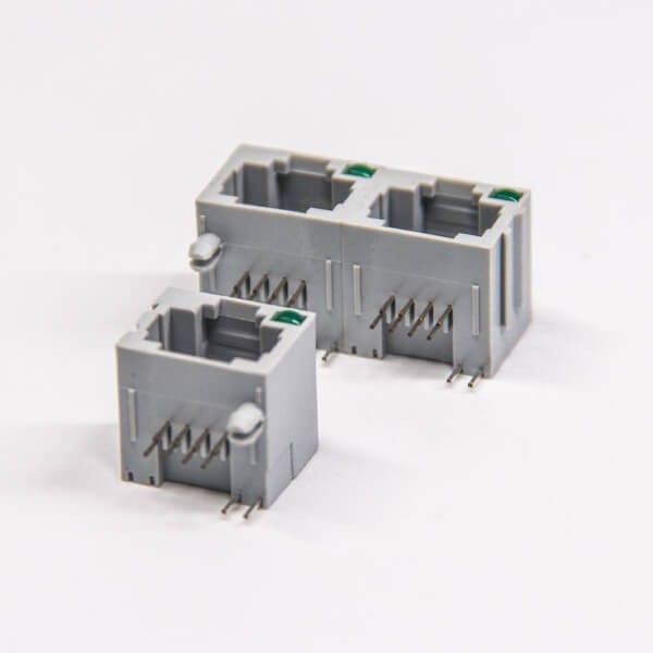 RJ45 Port Ethernet Modualr Connector 1x3 Right Angled Through Hole Unshielded