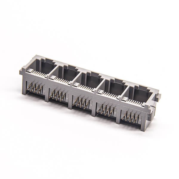 RJ45 Right Angle Coupler 1*5 Port Through Hole for PCB Mount Unshielded Jack 20pcs