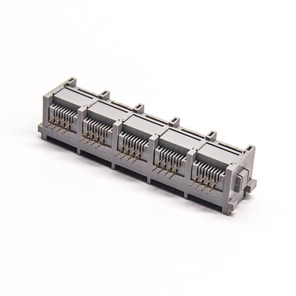 RJ45 Right Angle Coupler 1*5 Port Through Hole for PCB Mount Unshielded Jack 20pcs