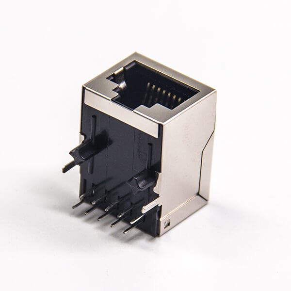 RJ45 Single Port Female Connector 8p8c Shieled Through Hole