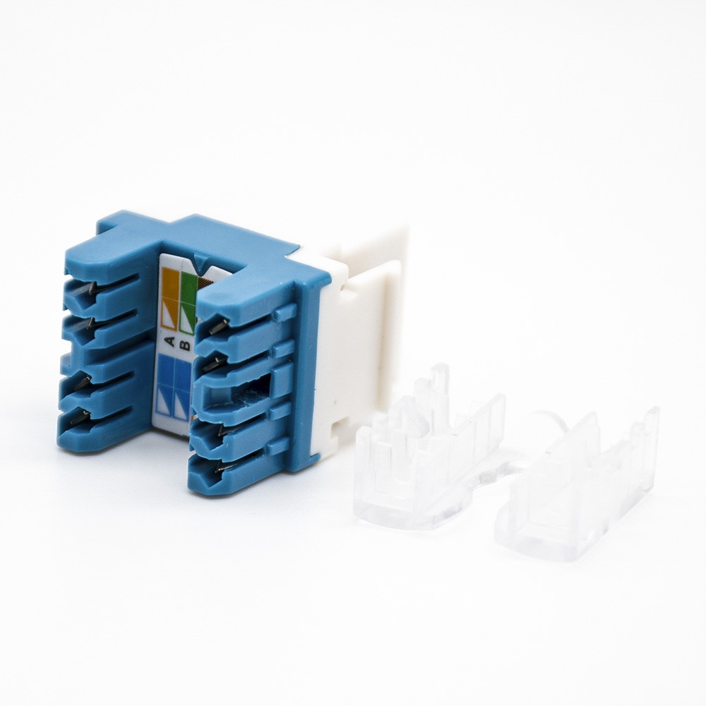RJ45 Socket Cat6 Keystone Jack Dual IDC Type 180 Degree Unshielded 8 Pin Jack