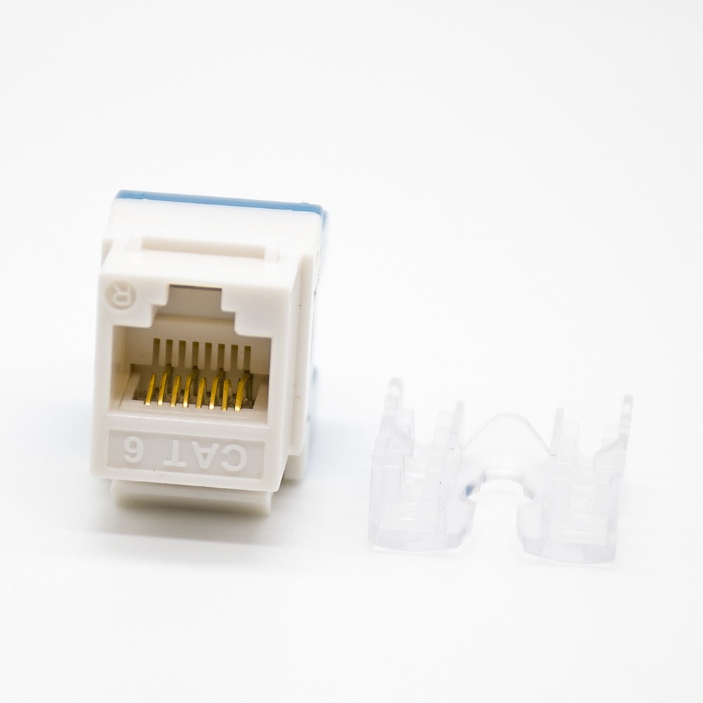 RJ45 Socket Cat6 Keystone Jack Dual IDC Type 180 Degree Unshielded 8 Pin Jack