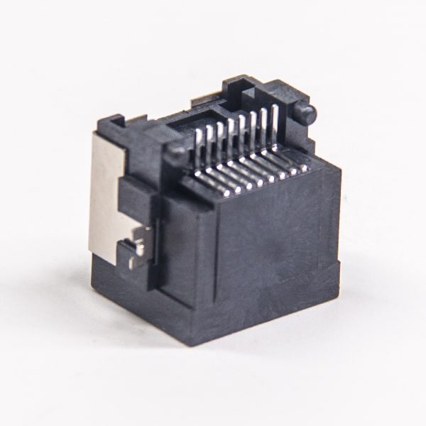 Shielded RJ45 Coupler Ethernet Netword Socket Straight Plastic 1 Port SMT Type