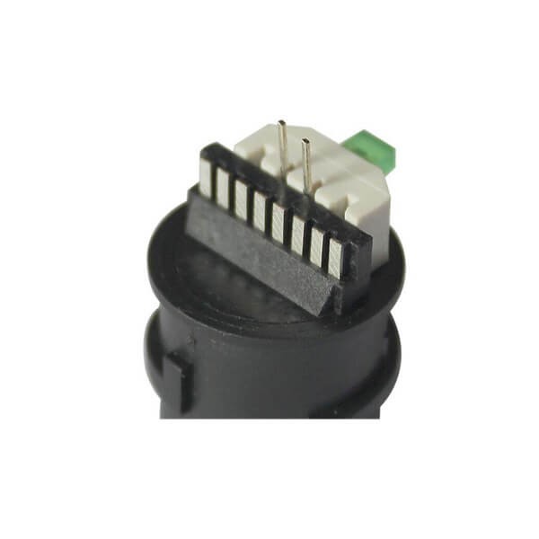 Waterproof RJ45 Tail Line Connector Flat Terminal Black with LED Light Camera Network Wire Solder Socket