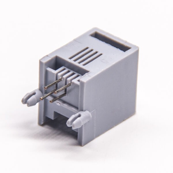 RJ9 4P4C Socket Modular Network Connector Right Angled Through Hole
