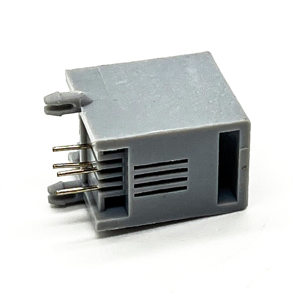RJ9 4P4C Socket Modular Network Connector Right Angled Through Hole