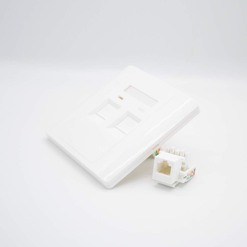 86 Network Panel 2 Hole Jack RJ11 Dual Port CAT3 White Information Panel