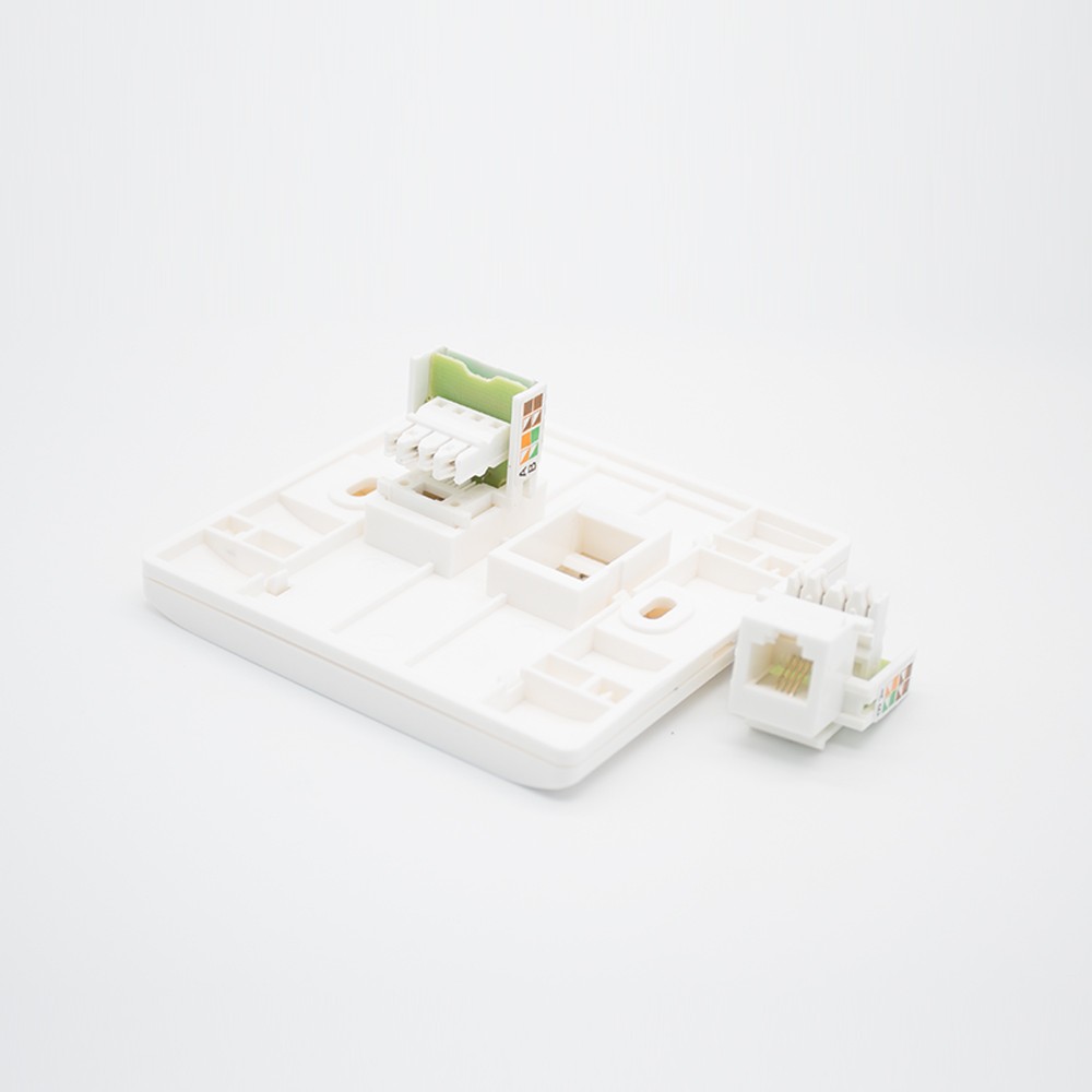 86 Network Panel 2 Hole Jack RJ11 Dual Port CAT3 White Information Panel