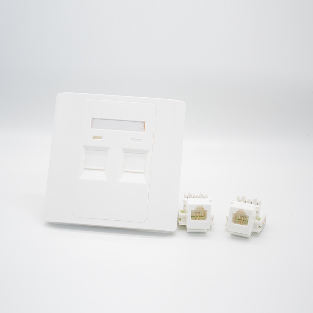 86 Network Panel 2 Hole Jack RJ11 Dual Port CAT3 White Information Panel