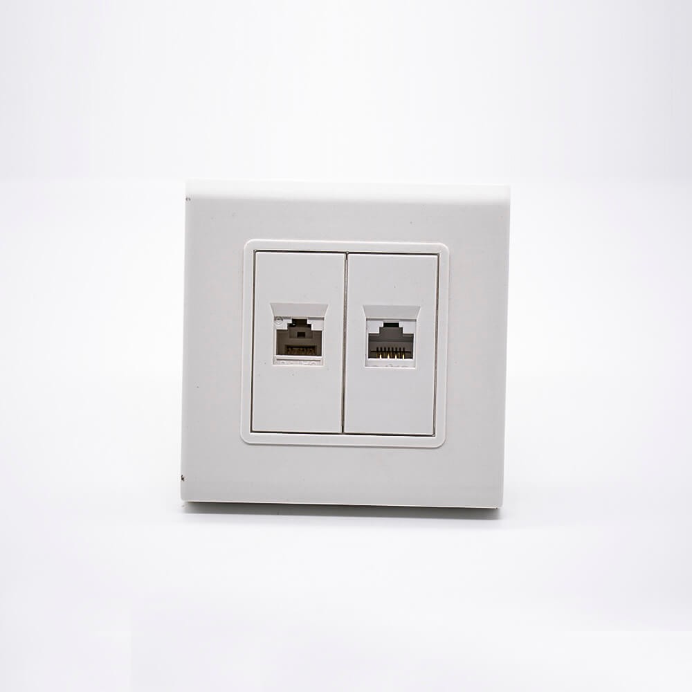 86 Network Panel 2 Hole Jack RJ45 Interface Unshield Network Module Computer Socket