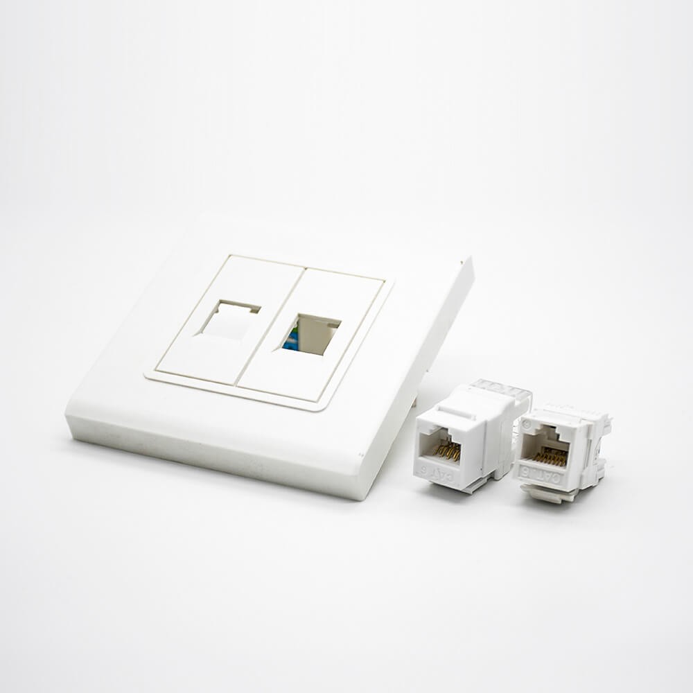 86 Network Panel 2 Hole Jack RJ45 Interface Unshield Network Module Computer Socket