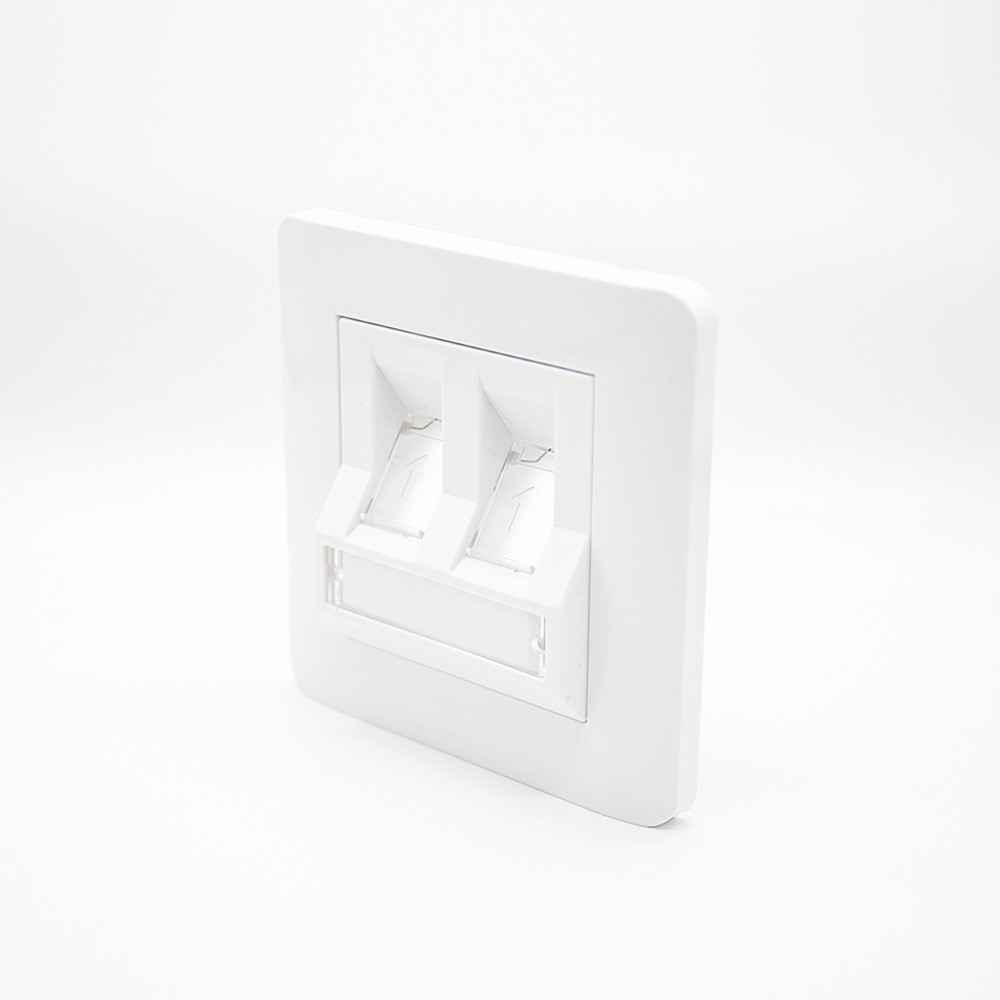 86 Panel CAT6 Dual Port White Network Information Module Panel