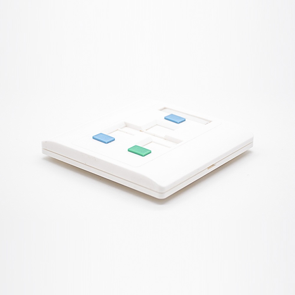86 Panel White Plastic Unshield 3 Ports Telephone Network Interface Socket