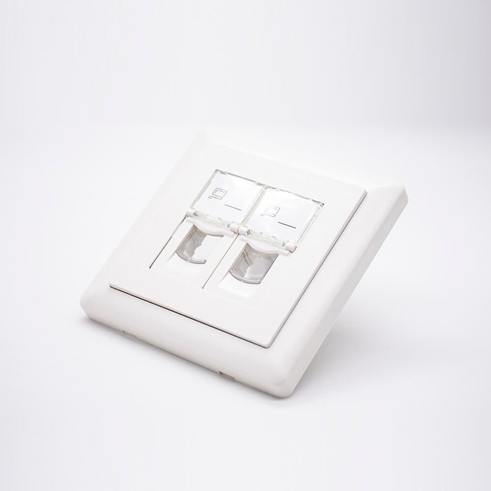 Network Panel 86*86MM Type Dual Port Unshield Network Socket