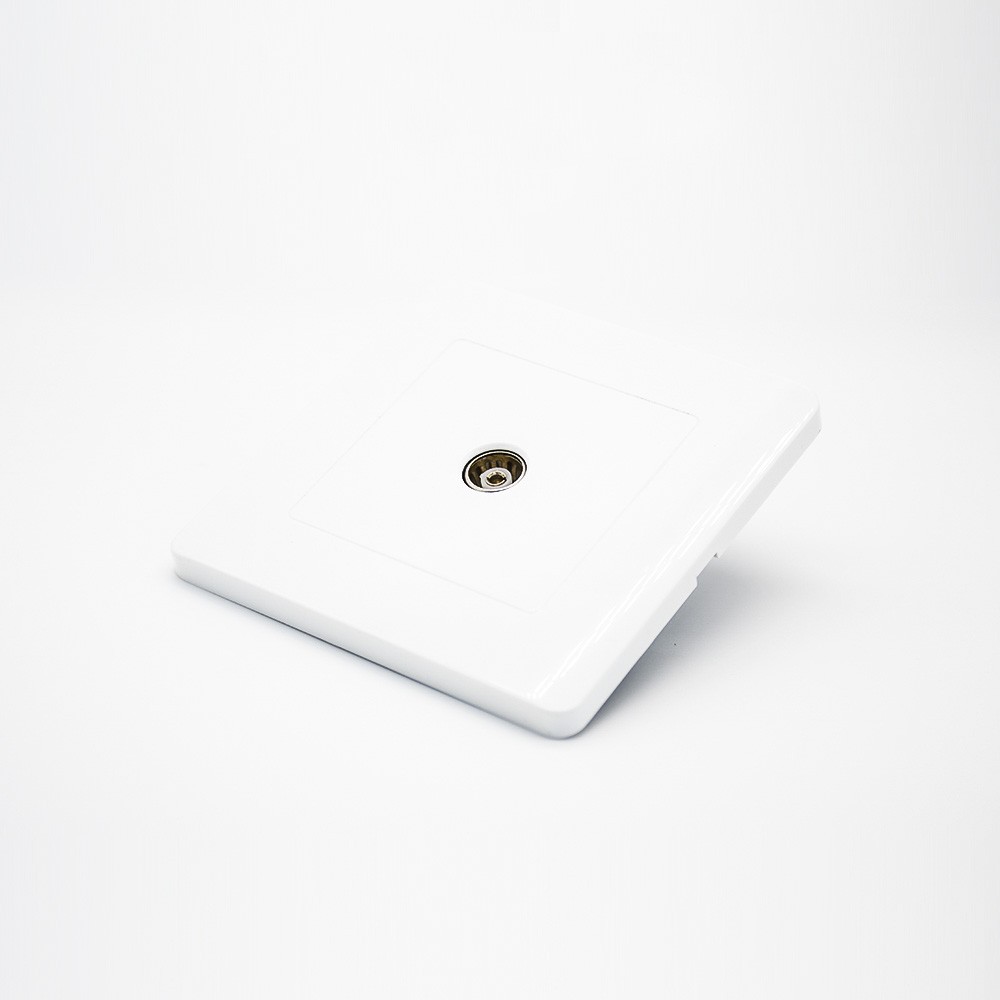 Panel Socket TV Head Single Hole White Plastic Concealed Panel