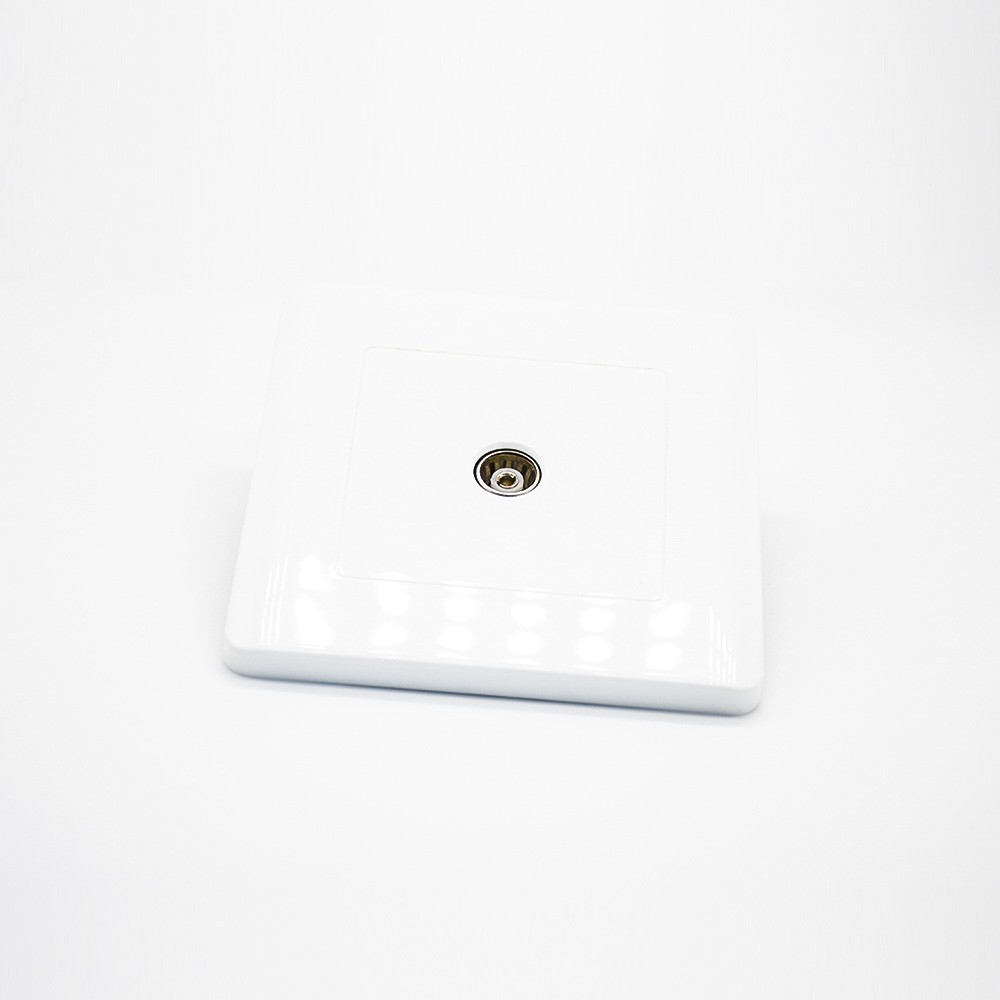 Panel Socket TV Head Single Hole White Plastic Concealed Panel