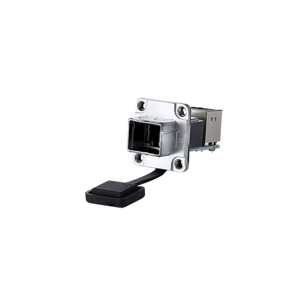 YT-RJ45 Series RJ45 Female Socket Straight Dual Port IP65 Waterproof Ethernet Connector Panel Mount