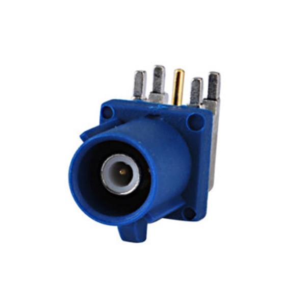 Fakra SMB Connector C Male Blue Right Angle Through Hole PCB Connector for Car GPS Antenna