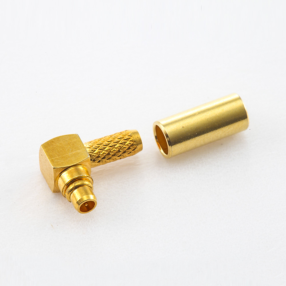 MMCX Connector Male Right Angle Cable Type Crimp for RG316/RG174 Cable 50 Ω