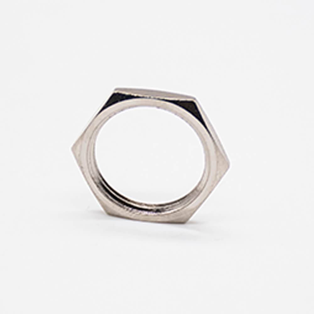 Hex Lock Nuts N Type Female Metal Nickel Plating