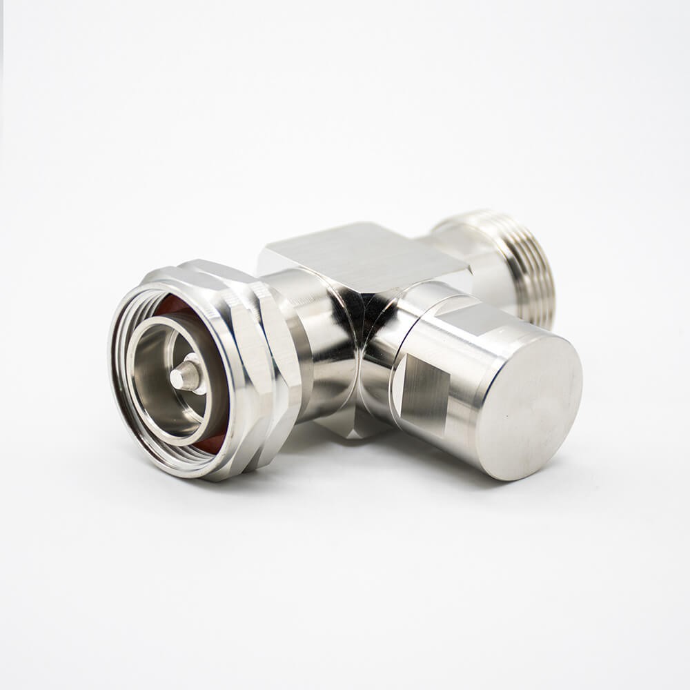Male To Female Arrester DIN Coaxial RF Connector T Type 1-4 Wavelength Lightning Arrester Straight Nickel Plating