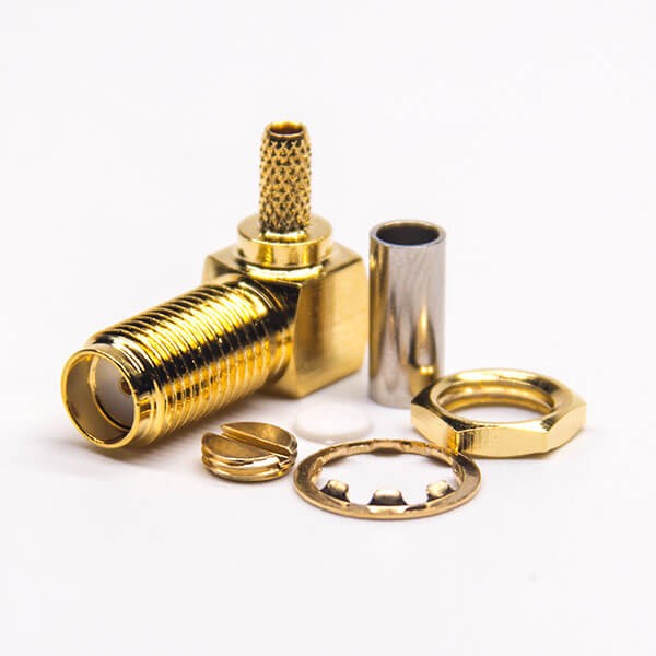 20pcs 90 Degree SMA Connector Female Cirmp Type Cable Blukhead Panel Mount