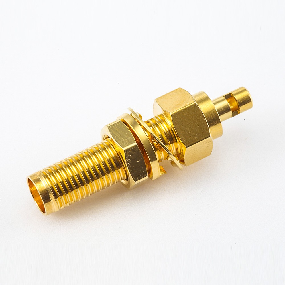 Panel Mount SMA Connector Female 180 Degree Front Bulkhead Crimp With Solder for RG178/1.37mm/1.45mm