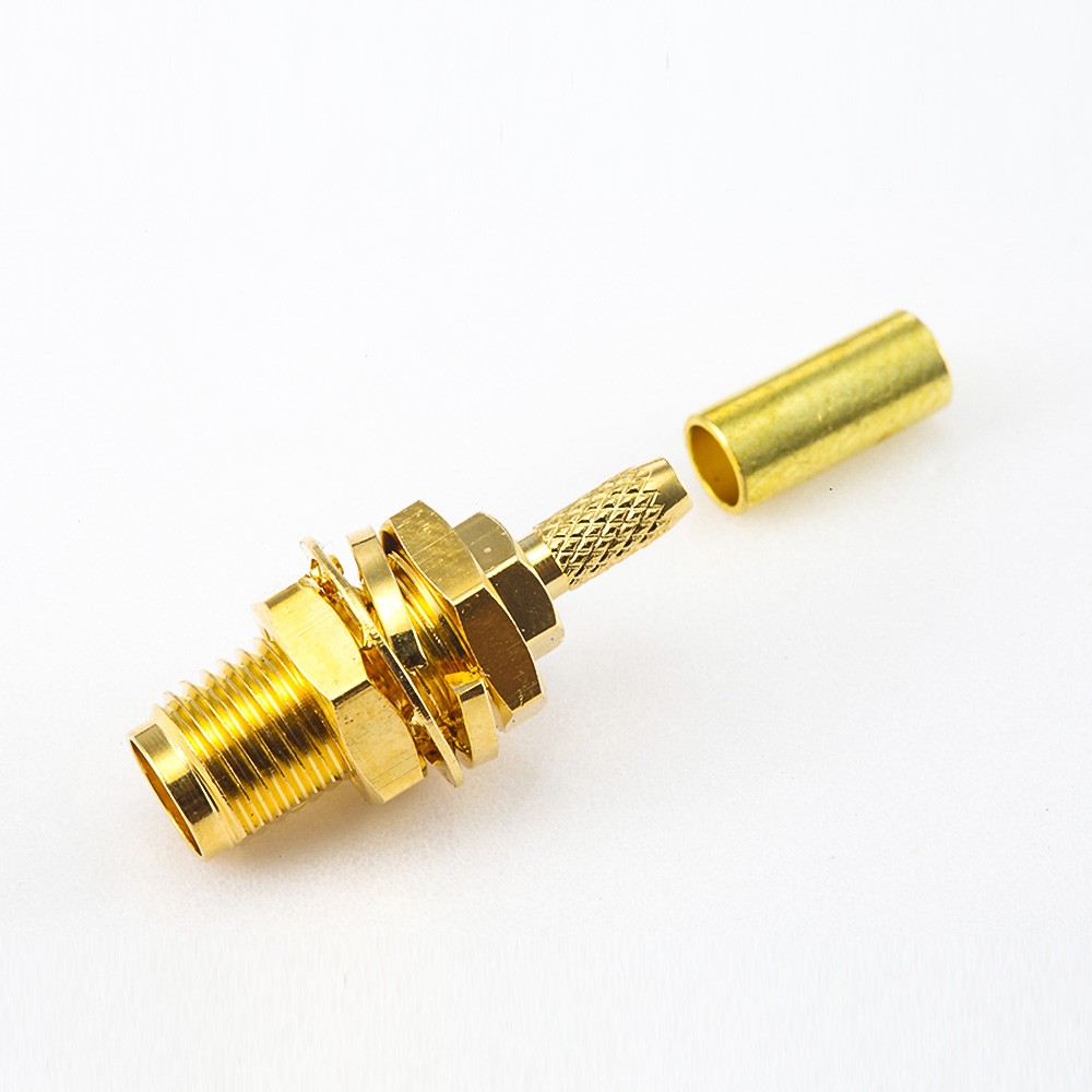 RG174/RG316/LMR100 SMA Connector Female 180 Degree Panel Mount Front Bulkhead Crimp Type
