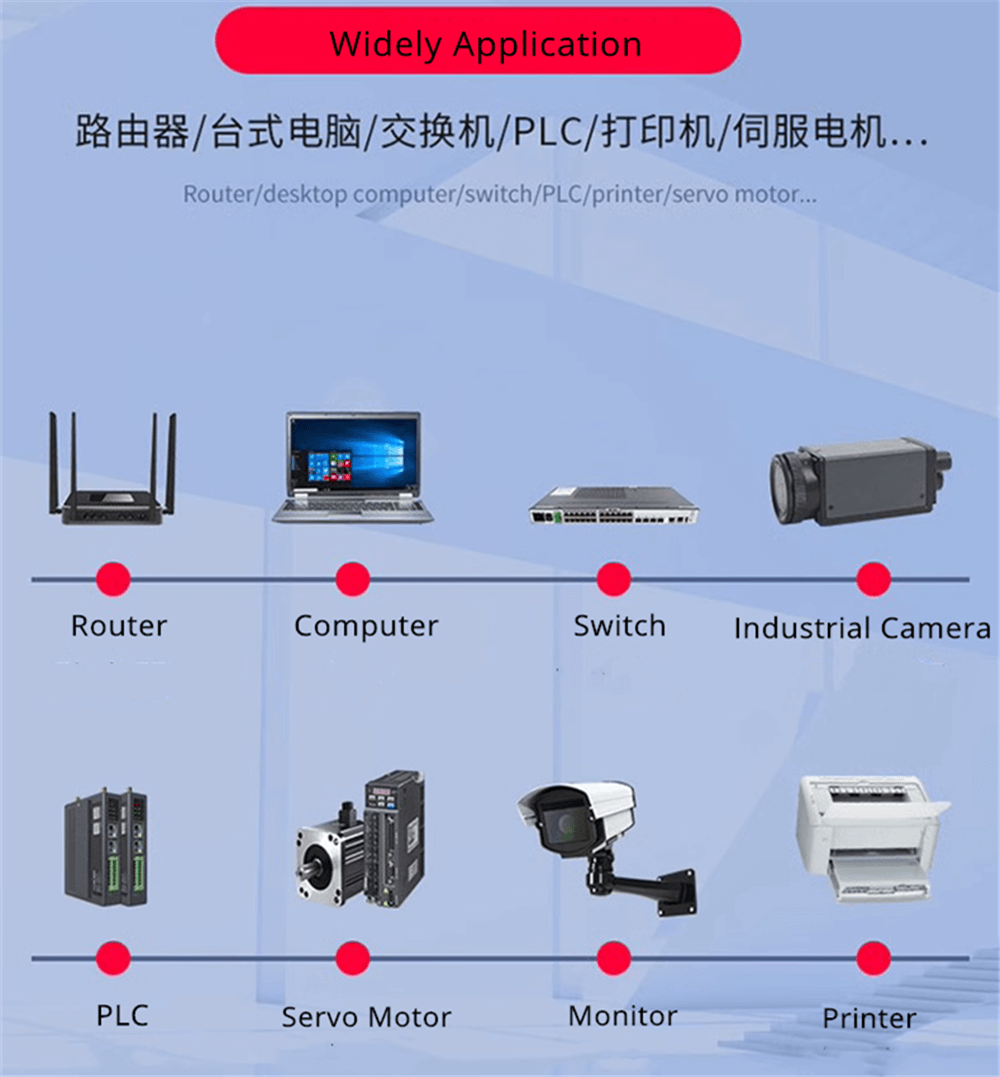 M12 D-Coded 4 Pin Male to RJ45 Gigabit High Flexible Ethernet Interface Cat7 Shielded Cable