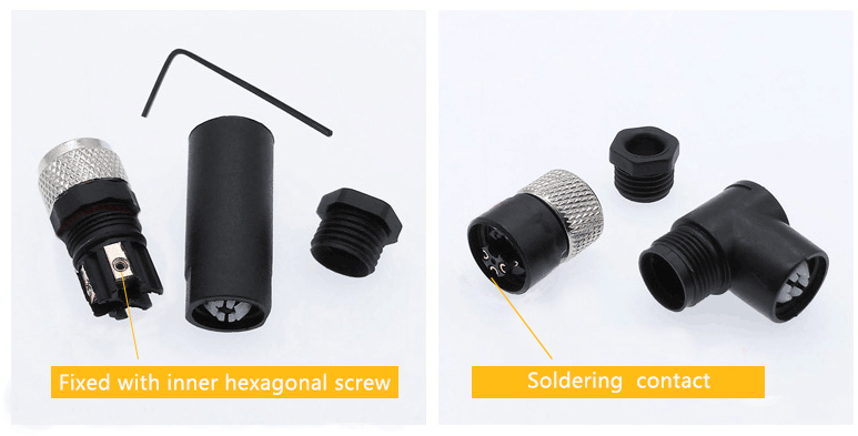 5Pin M8 Molding Cable Plug Waterproof Straight Female B Coding Connector 24AWG Wire 50CM/75CM/100CM