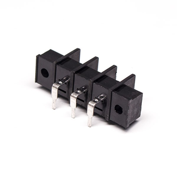 Barrier Strip Filtered Terminal Blocks Right Angled Black PCB Mount Connector