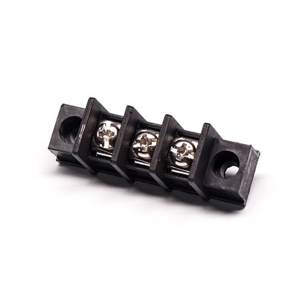 Barrier Strip Filtered Terminal Blocks Right Angled Black PCB Mount Connector