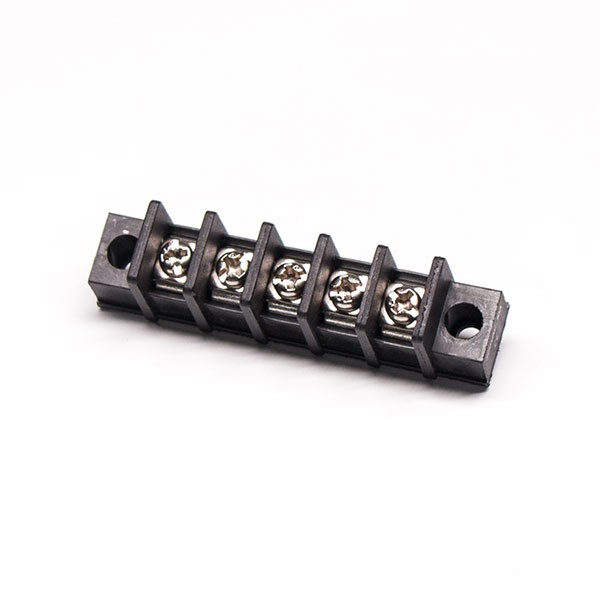 Filtered Terminal Blocks Flange Mounting 5pin Black Barrier Terminal