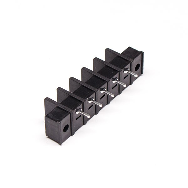 Filtered Terminal Blocks Flange Mounting 5pin Black Barrier Terminal