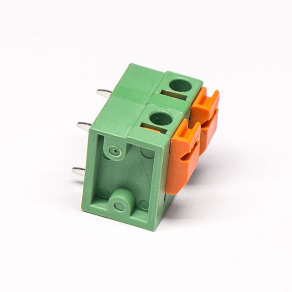 Spring Type Terminal Block PCB Mount Crimp,Cable Connector Green