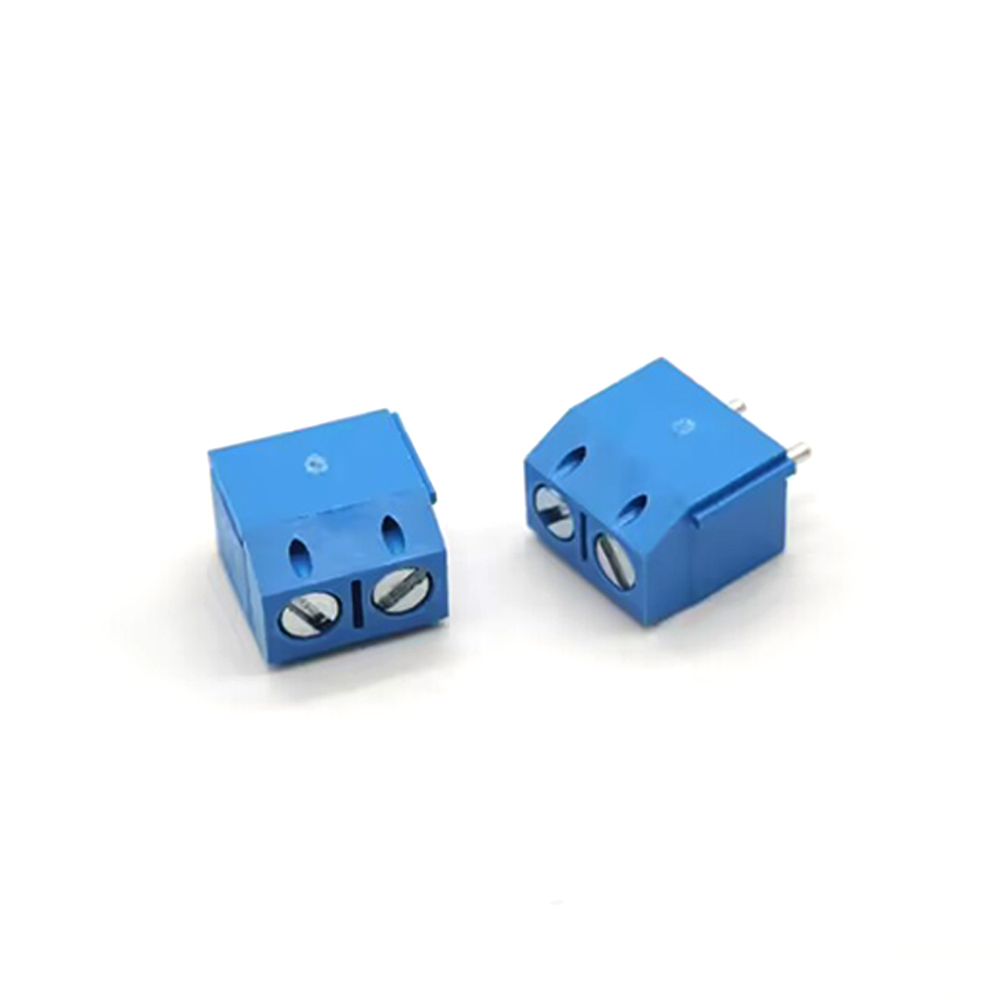 Terminal Block Connectors 2pin Straight Blue Screw Type for PCB Mount