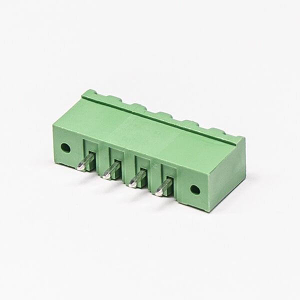 Terminal Block Pluggable Connector Straight Type Green