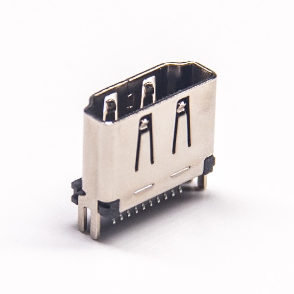 HDMI Female Connector Hole Through With 4 Legs PCB Type